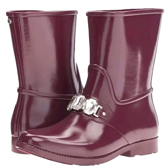 MICHAEL Michael Kors Shoes - MICHAEL Michael Kors Leslie Plum Rhinestone Rain Boots
